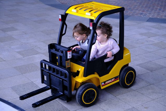 TPFLiving Elektro-Kinderauto Gabelstabler, Elektroauto, Gelb - Bild 1