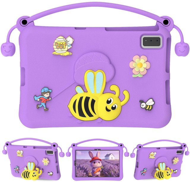 Stoßfeste Kinderhülle für Samsung Galaxy Tab S6, S5e, A7 und S6 10,5 mit Griffständer in Violett - Bild 1