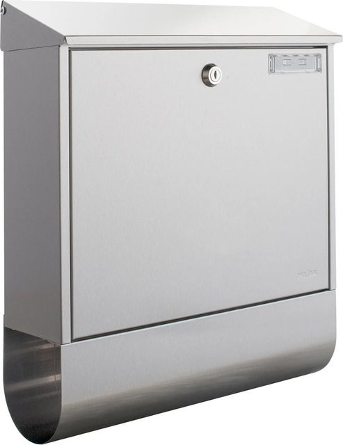 MEFA Briefkasten Trend 3 aus Edelstahl in Silber, B/T/H: 42,3 x 36,8 x 11,3 cm - Bild 1