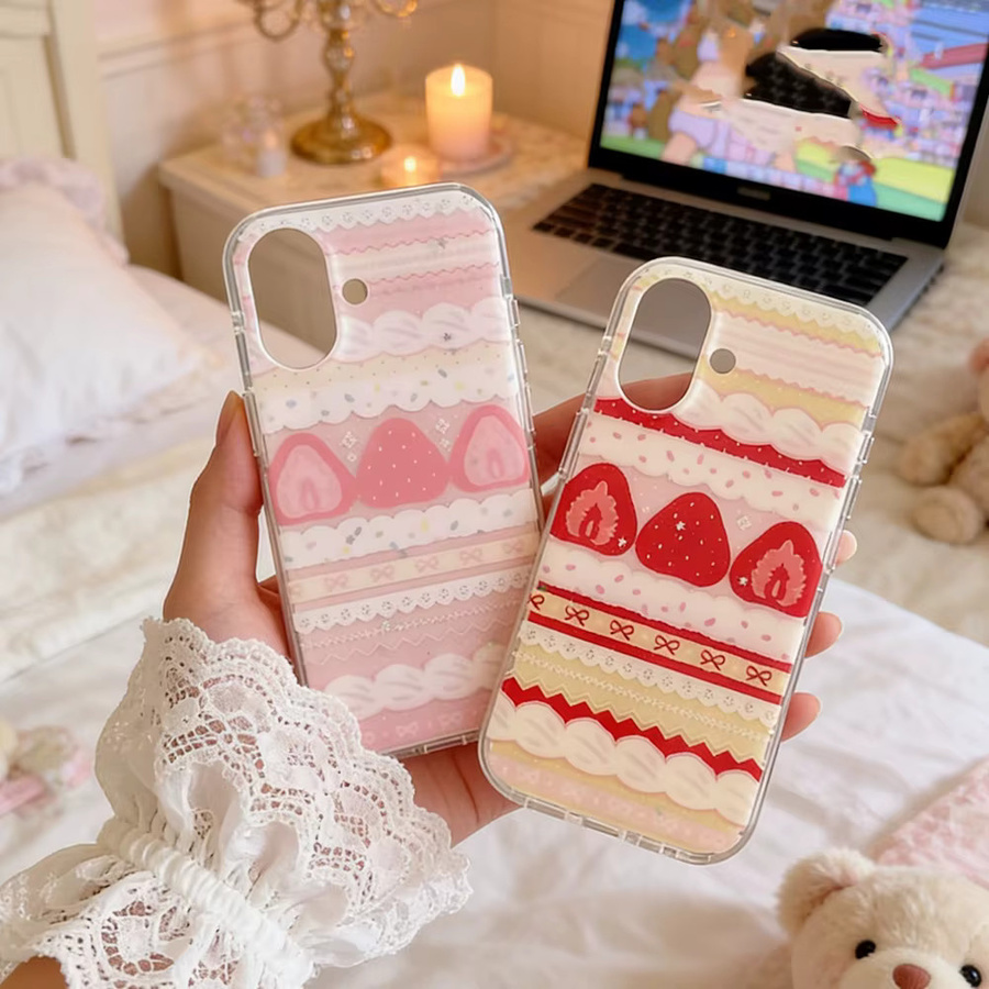 Handyhülle mit Erdbeer-Kuchen-Design für Samsung Galaxy A-Serie (A14 bis A73, 4G/5G) Rückseiten-Cover - Bild 1