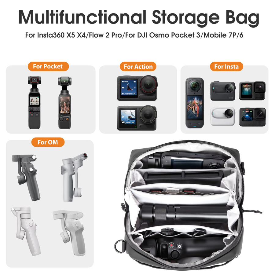 STARTRC Reise-Etui Tragetasche in Schwarz für Insta360 Go Ultra X5 X4 und GoPro Hero 13 - Bild 5