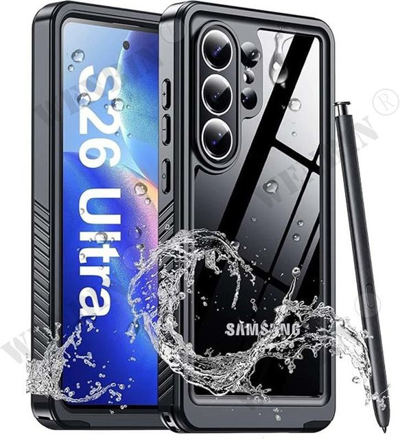 IP68 Wasserdichte Ganzkörper Schutzhülle für Samsung Galaxy S26 Ultra, S24 Ultra Plus, S26+ sowie A7 und A37 in Schwarz - Bild 1