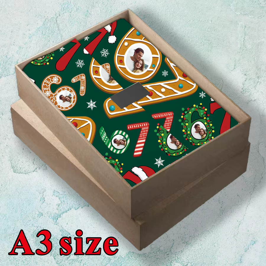3 Blatt individuelles Foto-Geschenkpapier mit grünem Design für Weihnachten, Geburtstage und Partys - Bild 6