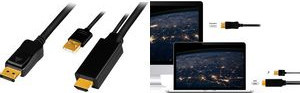Logilink Aktives Videokabel HDMI auf DisplayPort Schwarz, Länge: 1 m, unterstützt 4K 30 Hz (CH0090) - Bild 1