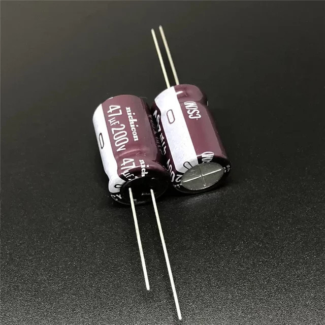Nichicon CS-Serie Aluminium-Elektrolytkondensator 47 uF 200 V, Durchmesser: 12,5 mm, Höhe: 20 mm - Bild 1