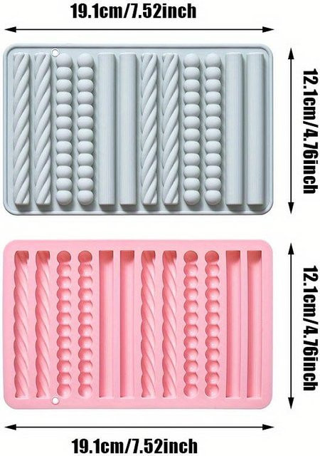 2er-Pack SZ-Damai Silikonformen für Schokolade und Gummibärchen, 12-Mulden Antihaft-Formen in Blau und Pink - Bild 1