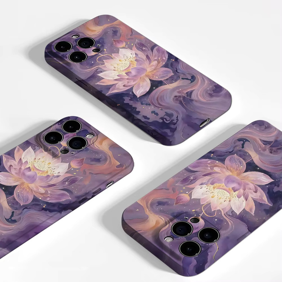 Aurea Case Matte Bumper MagSafe Schutzhülle für iPhone 13 bis 17 Pro Max in Mystical Purple Lotus - Bild 3