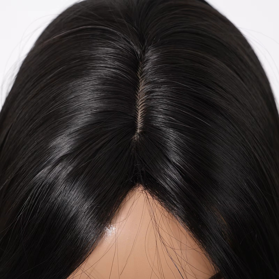 GEMMA Perücke, lange gerade geschichtete Haare, schwarz, synthetisch, Damen - Bild 3