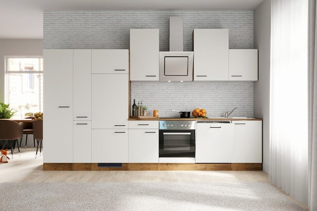 Flex-Well Exclusiv Küchenzeile Vintea in Weiß, Braun oder Beige, B: 360 cm, H: 200 cm, T: 57 cm - Bild 1