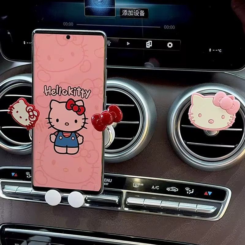 Sanrio Hello Kitty Handyhalterung für das Auto in Weiß mit Lüftungsschlitz-Halterung - Bild 2