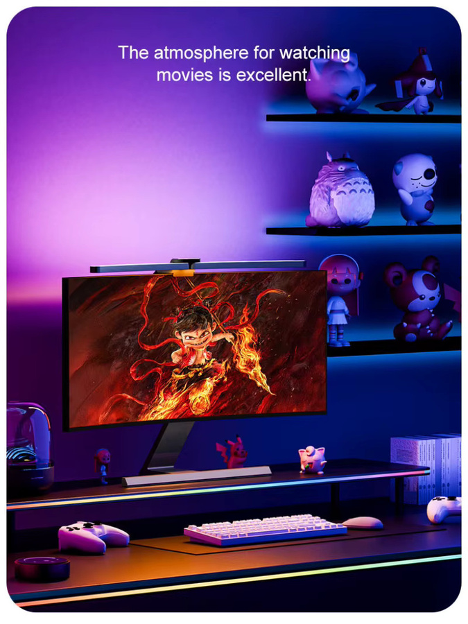 Blitzhome RGB 10 W gebogene LED-Lichtleiste in Schwarz mit Fernbedienung und USB-Betrieb - Bild 5