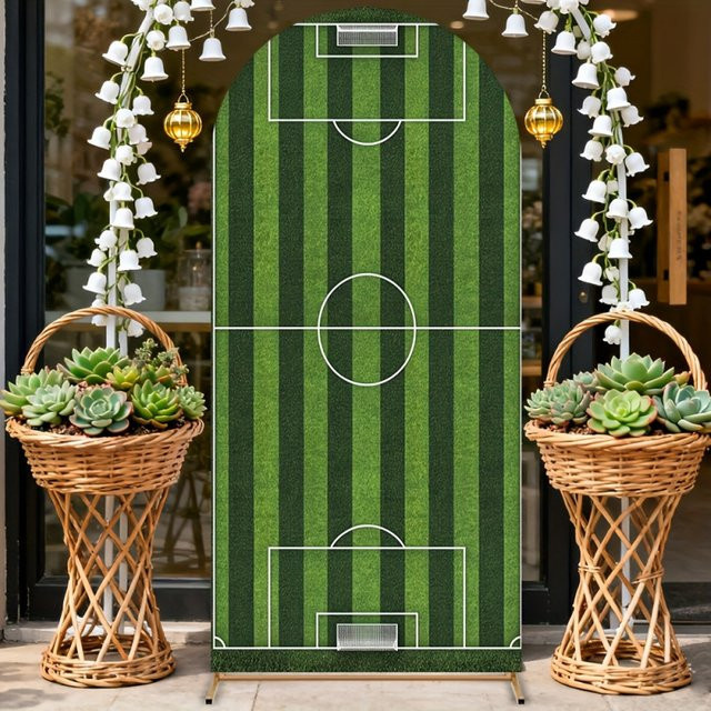 VIKAMA Fußballstadion-Bogenhintergrundstoff in Grün für Partydekorationen, B/H: 50 x 50 cm - Bild 1