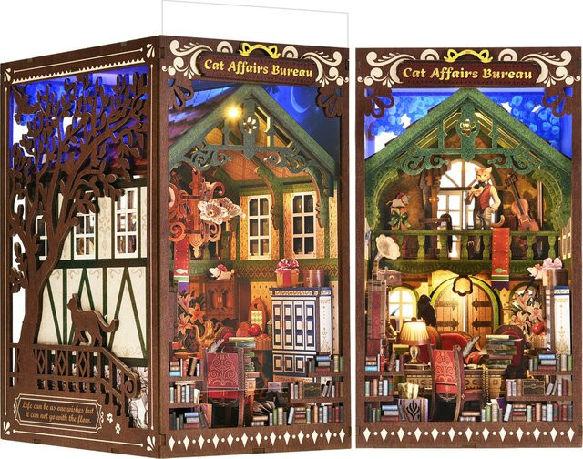 ASLOWSNAIL Book Nook Kit The Cat Returns, Holzpuzzle, Hayao Miyazaki - Bild 1