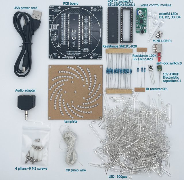 ETAxopowo DIY Elektronik-Bausatz Canton Tower LED-Kit in Rot mit Sprachsensor und Anleitung - Bild 1
