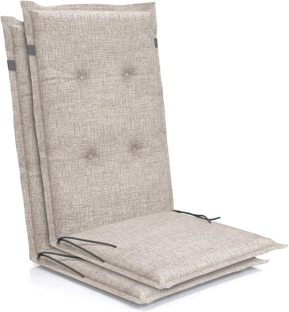 Petsation Florence Hochlehner Auflage für Gartenstühle aus Polyester und Baumwolle mit Schaumstofffüllung und Bindebändern - Bild 1