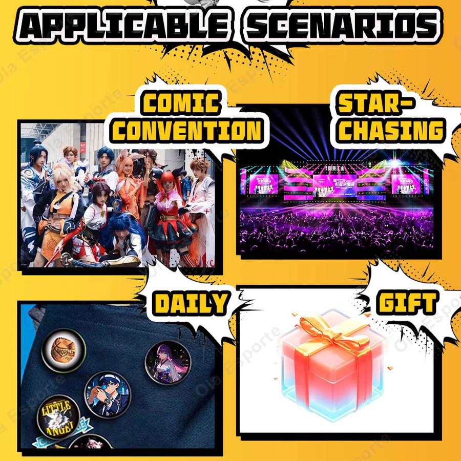 Ola Esporte Intelligentes dynamisches elektronisches Abzeichen in Weiß für Anime-Merchandise und Gaming-Peripheriegeräte - Bild 2