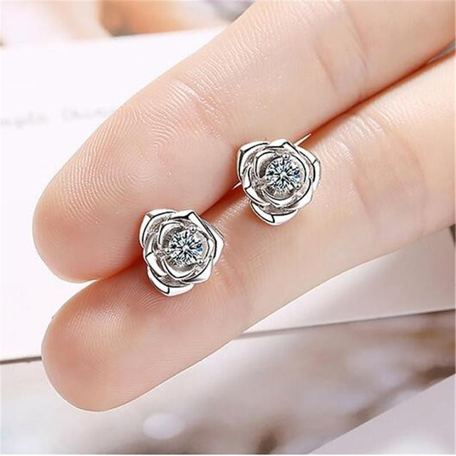 YIRAN Jewelry Ohrringe, 925 Silber, Kristall, Damen - Bild 1