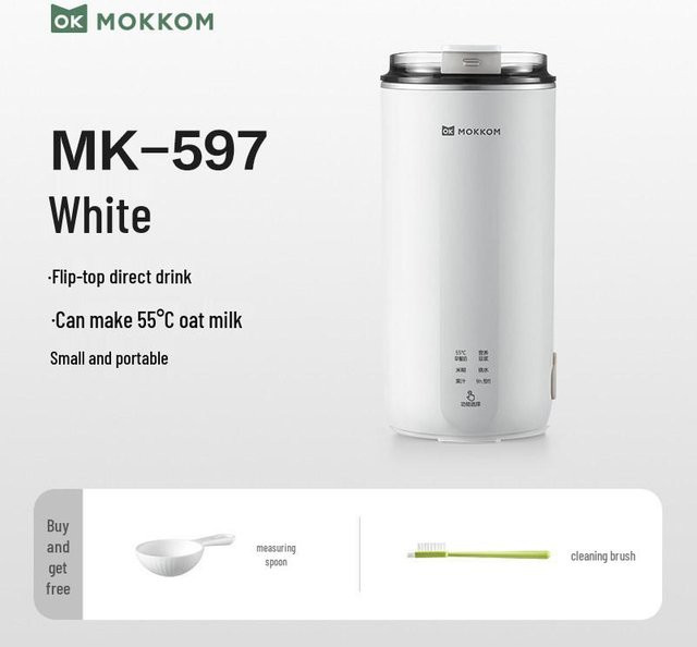 MOKKOM Mogke Sojamilchbereiter in Weiß mit Digitalanzeige: Kompakter vollautomatischer Mixer und Entsafter - Bild 1