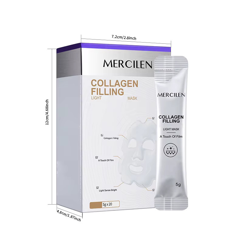 Mercilen Collagen Filler Glow Mask, Kollagen und Hyaluronsäure, 20 x 5g - Bild 2