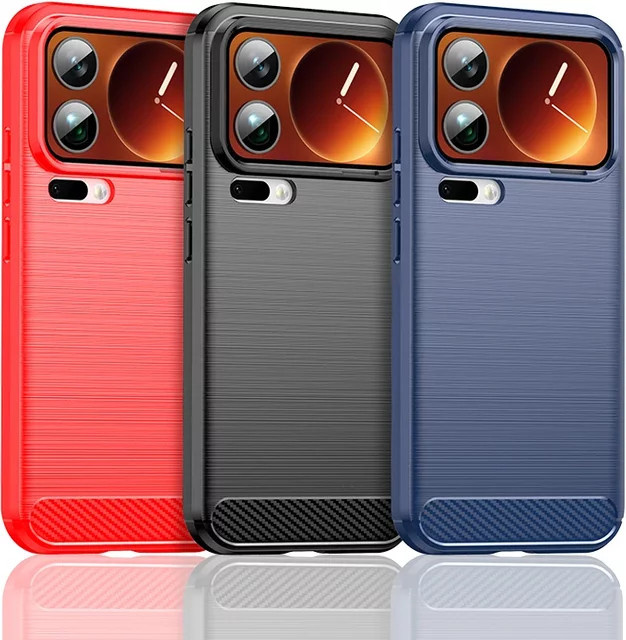 Stoßfeste TPU Silikon Carbon Fiber Schutzhülle für Xiaomi 17 Pro Max in Blau - Bild 1
