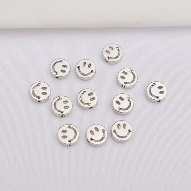 Perlen Abstandshalter, 14 Karat Gold, Smiley Gesicht, Runde Perle, Unisex - Bild 1