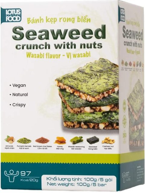 Stair Farm Algen Snack Nüsse Wasabi 5 x 20 g - Bild 1