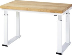 STIER Elektrisch Höhenverstellbare Werkbank Premium aus Stahl und Holz, Mehrfarbig, B/T/H: 125 x 70 x 74-114 cm - Bild 1