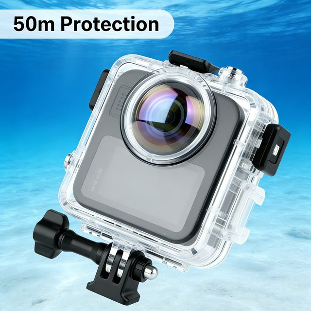 Wasserdichtes Gehäuse für GoPro Max 2 Action Camera in Transparent, Schutzhülle für Tauchgänge bis 60m - Bild 1