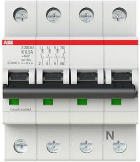 ABB S203-K0.5NA Leitungsschutzschalter 0,5A 400V Weiß - Bild 1