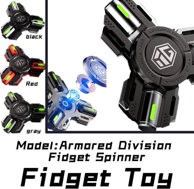 YIJOO Noctilucence Fidget Spinner aus Metall in Silber zur Stressbewältigung für Erwachsene und Teenager - Bild 1