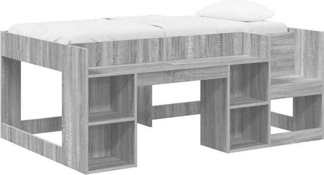 vidaXL Kinderbettgestell mit Stauraum in Grau Sonoma, B/T/H: 80 x 160 x 108,5 cm - Bild 1
