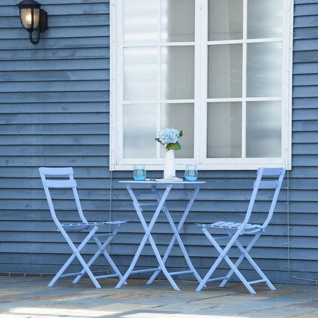 Outsunny Gartenmöbel-Set aus Metall in Hellblau - Bild 1