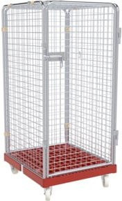 HMH Rolltainer ADB 1350 KU Rollbehälter rot, B/T: 72,4 x 81,5 cm, 5-seitig mit 1 Tür - Bild 1