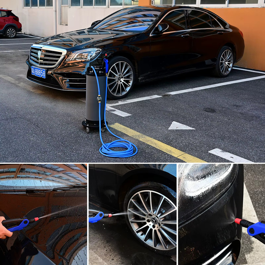 FOSHIO Wasserschlauch mit 50 Mesh-Mikrofilter in Blau, 3,96 m Länge, ideal für Autowäsche, Glasreinigung und Gartenbewässerung - Bild 5