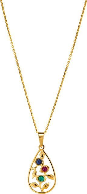 heine Anhänger, 925 Silber, Rubin, Saphir, Smaragd, Unisex - Bild 1