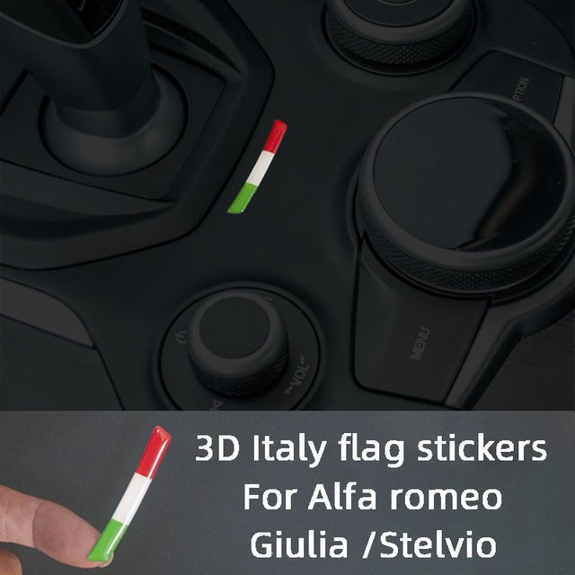 Getriebe Shift Panel 3D Italien Nationalflagge Dekoration Auto Aufkleber für Alfa Romeo Giulia Stelvio Innen Zubehör Trim, Multicolor - Bild 1