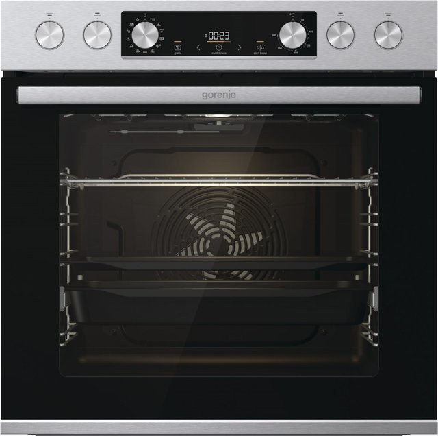 Gorenje Einbau Elektro-Herd BCS6737E06X in Silber mit 77 l Volumen, Pizza-Stufe, schnelles Vorheizen, Hefeteig-Gärstufe und katalytischer Selbstreinigung - Bild 1