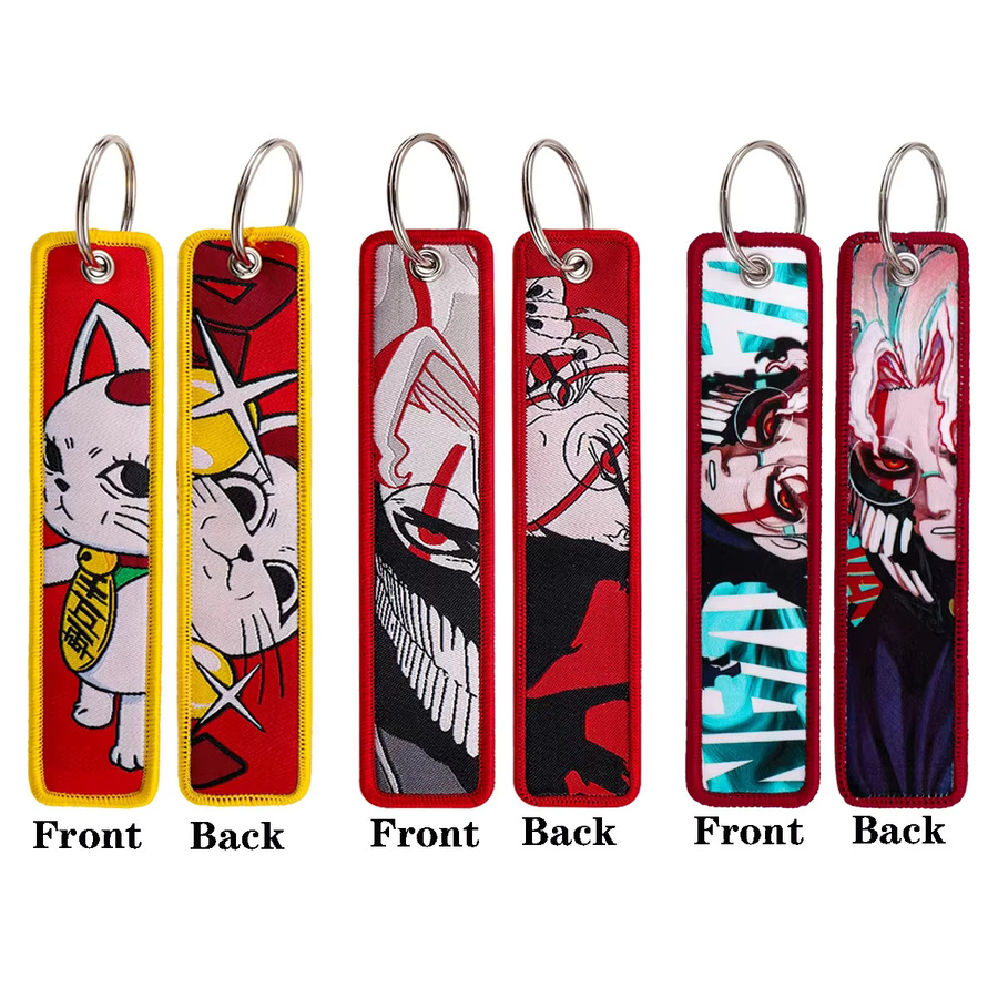 YiYuYiHua Schlüsselanhänger Manga Lucky Cat Stickerei, Unisex - Bild 2