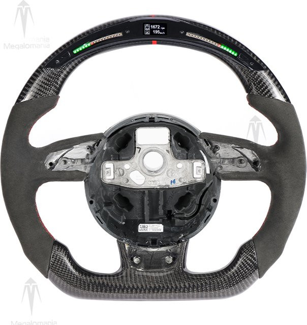 MEGALOMANIA Carbon Fiber Upgrade LED Lenkrad in Schwarz für Audi A3 A4 A5 A6 A7 A8 Q3 Q5 Q7 Q8 B8 B9 RS S3 S4 S5 S6 - Bild 1