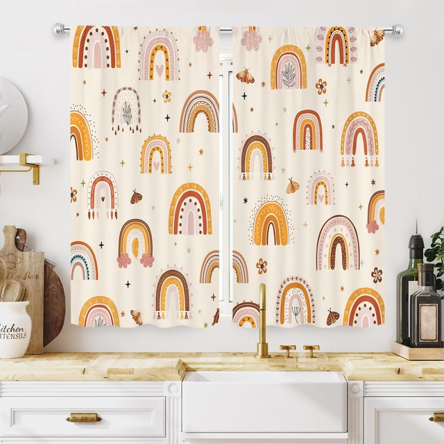 Yiran Furniture Safari Animals Vorhänge für Kinderzimmer mit Dschungel-Motiv, 2er-Set, Mehrfarbig, B: 60 cm, H: 60 cm - Bild 1