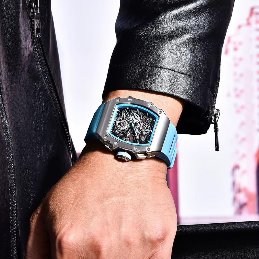 PAGANI DESIGN Armbanduhr, Quarz, Edelstahl, Tonneau, 40 mm, Herren, Schwarz - Bild 2