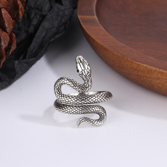 Ring 925 Silber, Schlange, Verstellbar, Damen - Bild 1