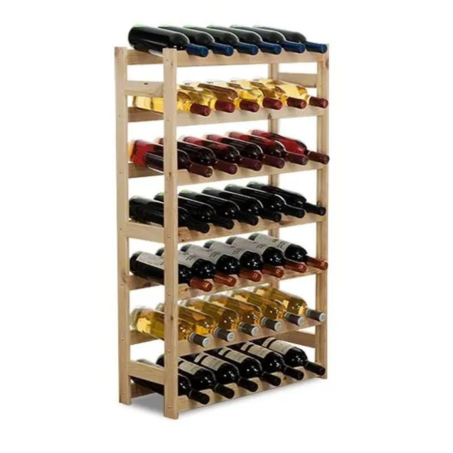 PROREGAL Pinotwine Weinregal aus massivem Kiefernholz, Natur unbehandelt, braun, H x B x T: 102 x 63 x 25 cm, Platz für 42 Flaschen - Bild 2