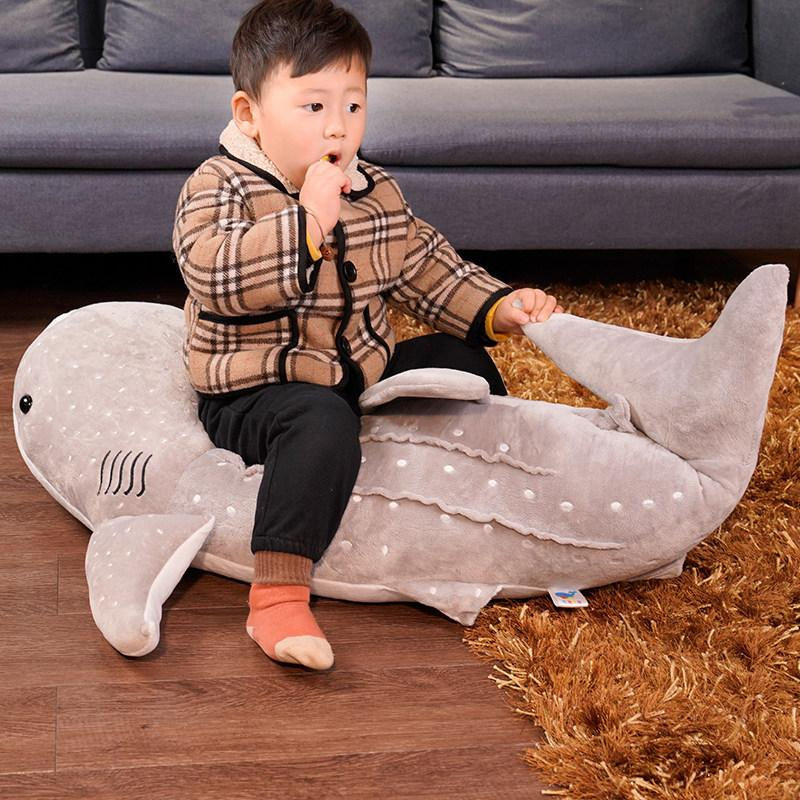 Kidsly Hai Kuscheltier in Grau als großes Stofftier und langes Kissen für Kinder, Länge: 120 cm - Bild 3