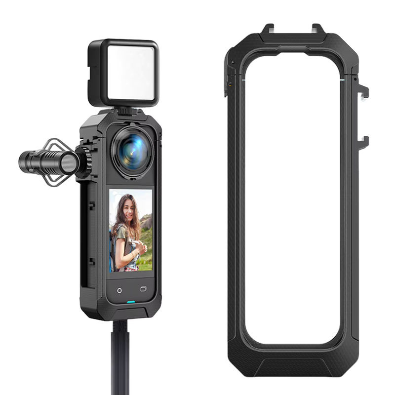 Insta360 X5 Action-Kamera Schutzhülle mit magnetischem Schnellverschluss-Interface und Erweiterungshalterung in Schwarz - Bild 4