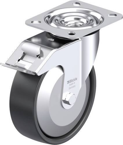Blickle Stahlblech-Lenkrolle LE-PP 125KA-FI-EL-FA aus verzinktem Stahl mit Rad-Durchmesser 125 mm und einer Tragfähigkeit von 150 kg - Bild 1