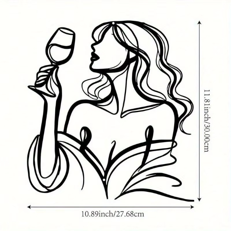 Langhaarige Lady&Raised Wandskulptur von CIFBUY aus Glas und Metall in Schwarz - Bild 2