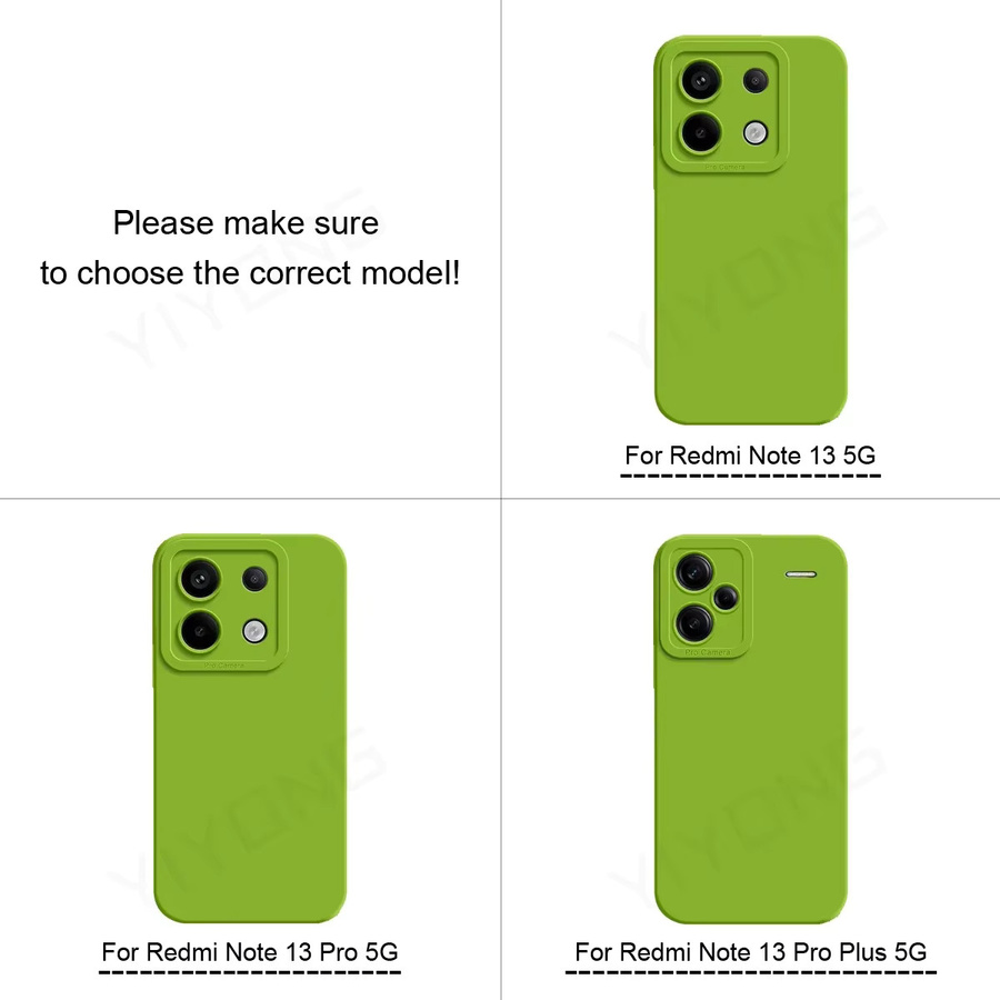YIYONG Silikon Schutzhülle für Xiaomi Redmi Note 13 5G, Redmi Note 13 Pro Plus und Xiaomi Note 12 Turbo in Lila und Grün - Bild 1
