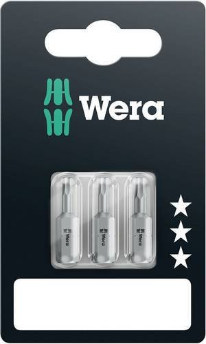 Wera 840/1 Z Set SB SiS Sechskant-Bits aus legiertem Werkzeugstahl in Silber, 3 Stück (2.0 mm, 2.5 mm, 3.0 mm) - Bild 1