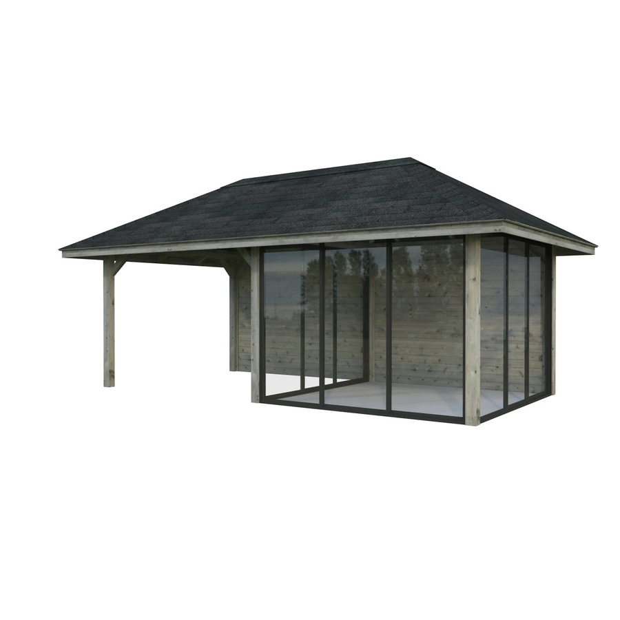 PALMAKO Pavillon Bianca Set 206 Slide aus Fichtenholz in Grau, B/H/T: 588 x 319 x 300 cm - Bild 2